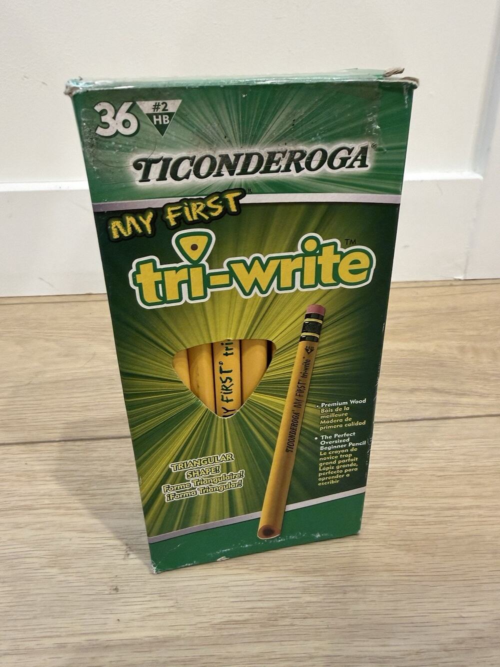 Ticonderoga My First Tri-Write Triangular No. 2 Pencils, #2 Lead, Soft, Pack of